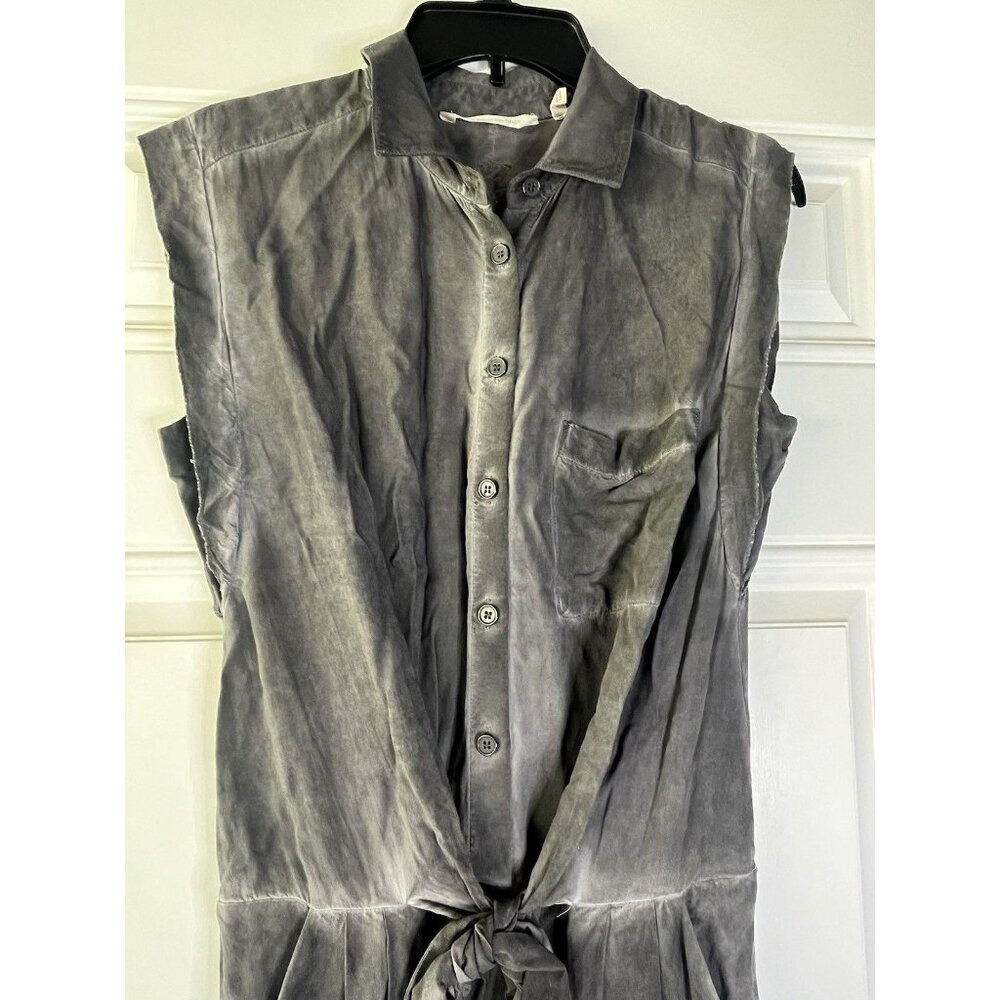Soft Surroundings Camilla Front Tie Pockets Jumpsuit Grey Size XS Woman’s - Picture 3 of 7